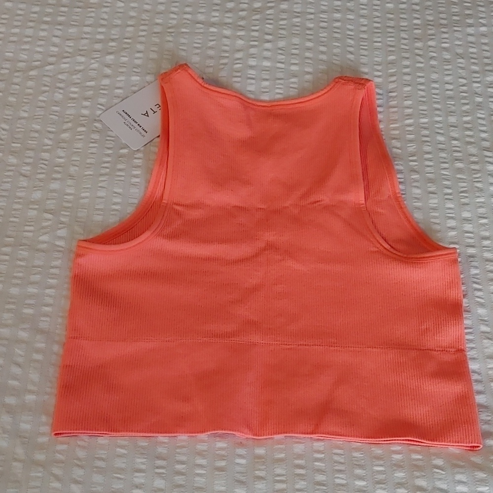 NWT Athleta Aurora Crop Rib Coral Tank - Picture 6 of 13